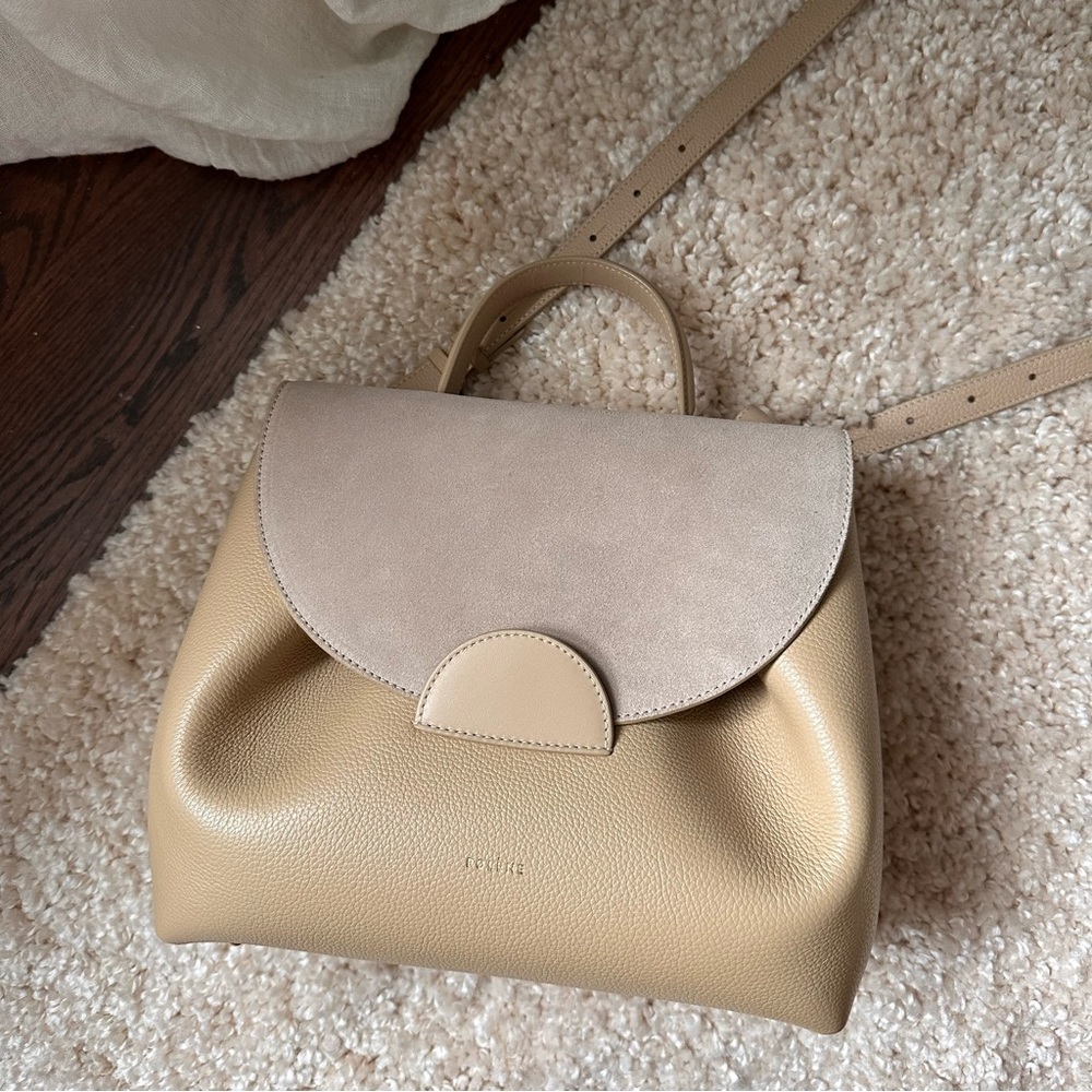 Polene Two-Tone Beige and Taupe Crossbody Bag